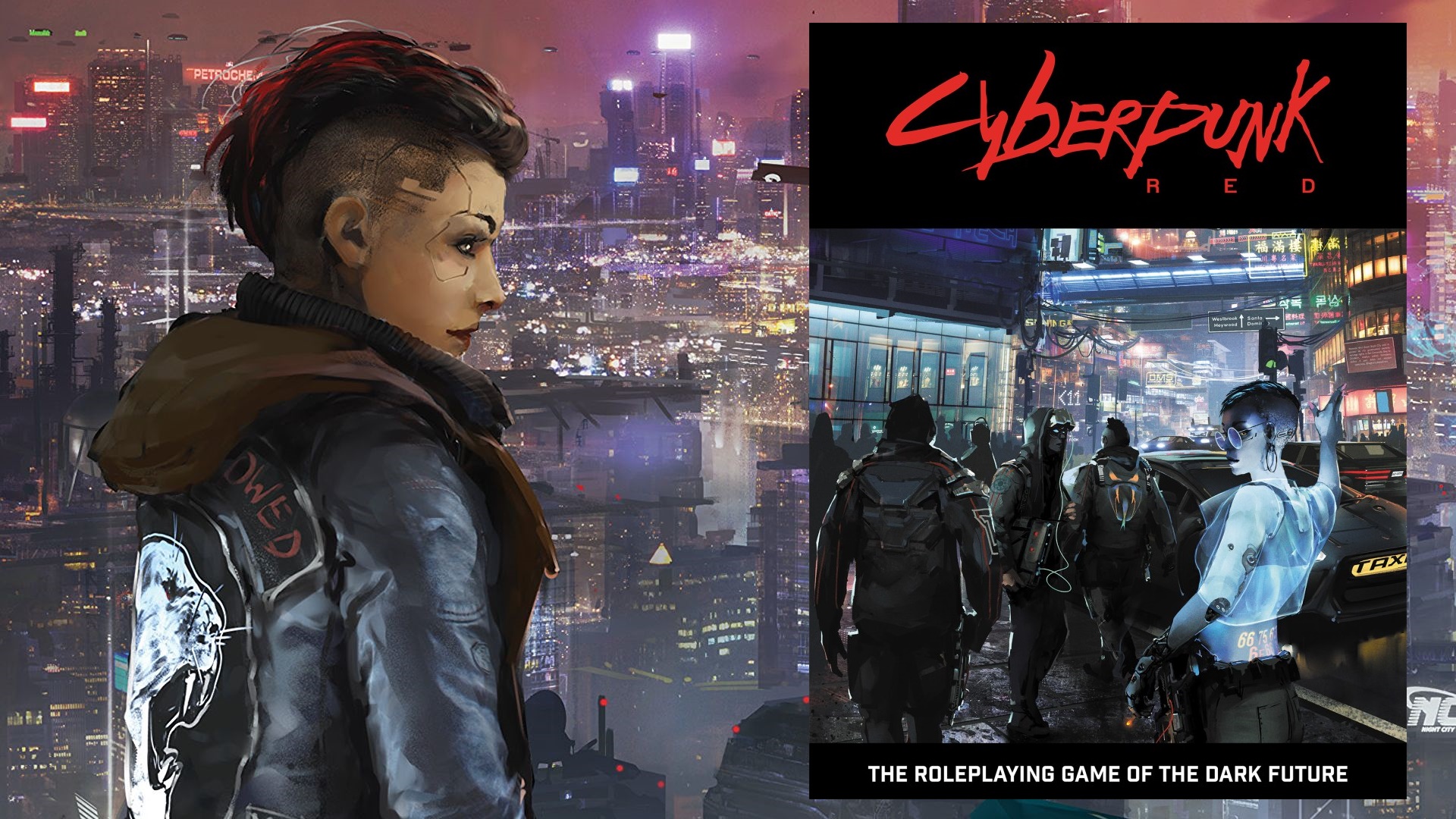 Capa do livro de regras de Cyberpunk Red
