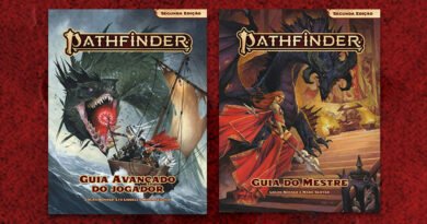 Livros da campanha de crowdfunding de Pathfinder Guia do Mestre e Guia Avançado do Jogador