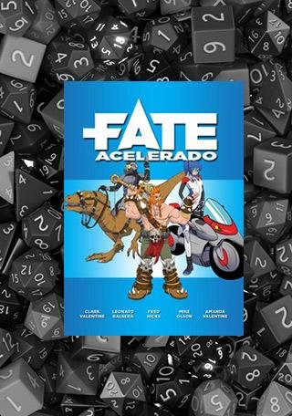 Capa do RPG Fate Acelerado, versão brasileira do sistema narrativo Fate Accelerated Edition.
