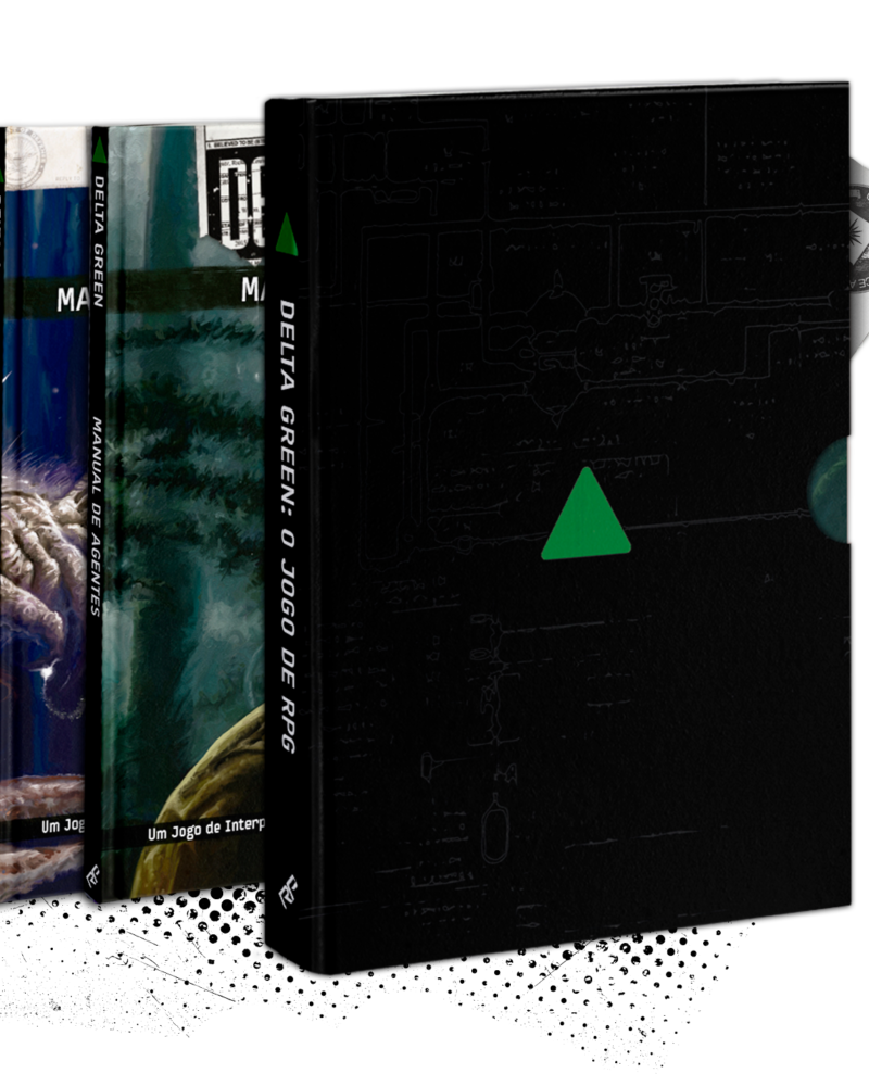 Edição brasileira de Delta Green com Manual de Agentes, livros de operações e caixa de colecionador