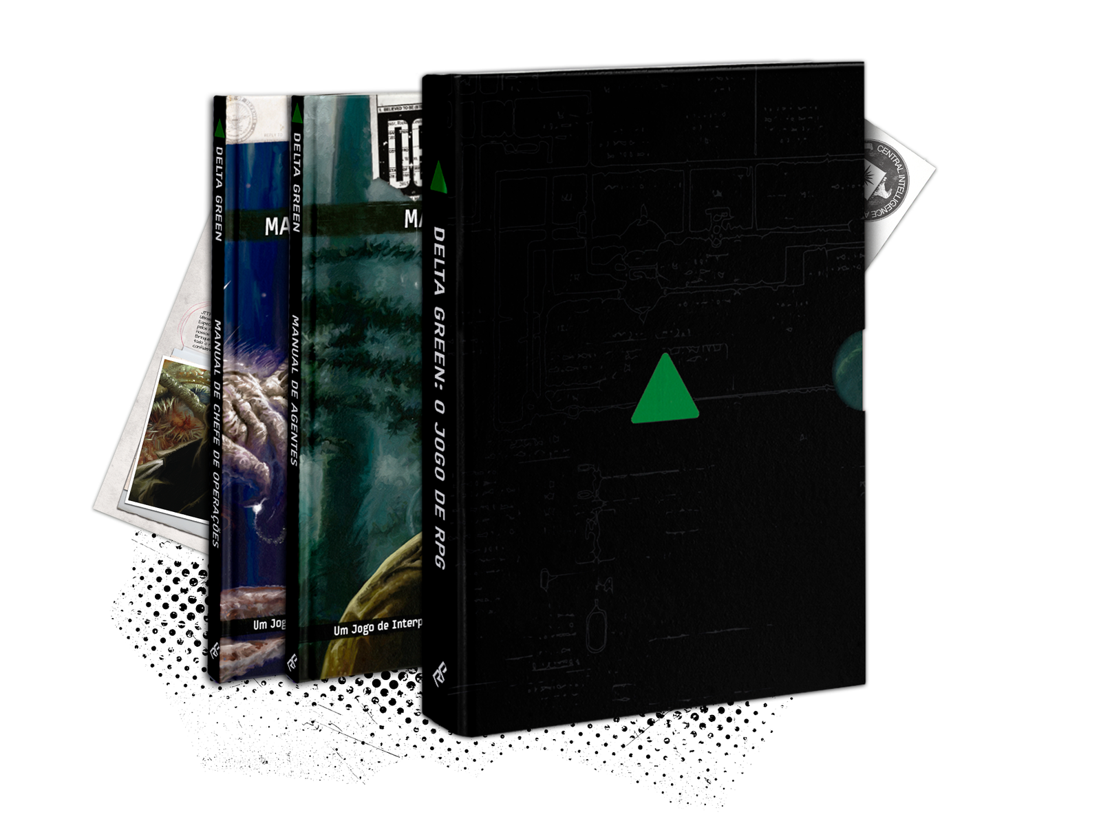Edição brasileira de Delta Green com Manual de Agentes, livros de operações e caixa de colecionador