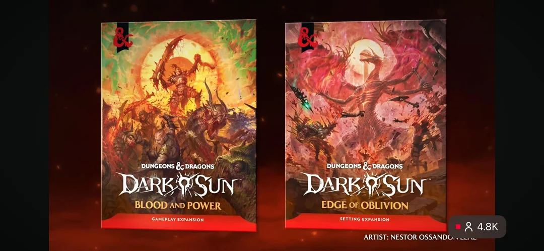 Capas de Dark Sun Blood and Power e Edge of Oblivion anunciadas para 2027