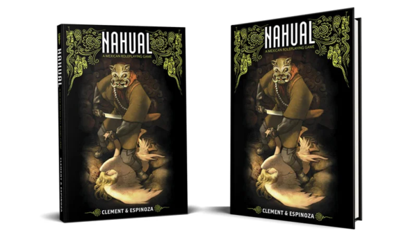 Capa do livro de RPG mexicano Nahual, de Clément e Espinosa, sobre fundo branco
