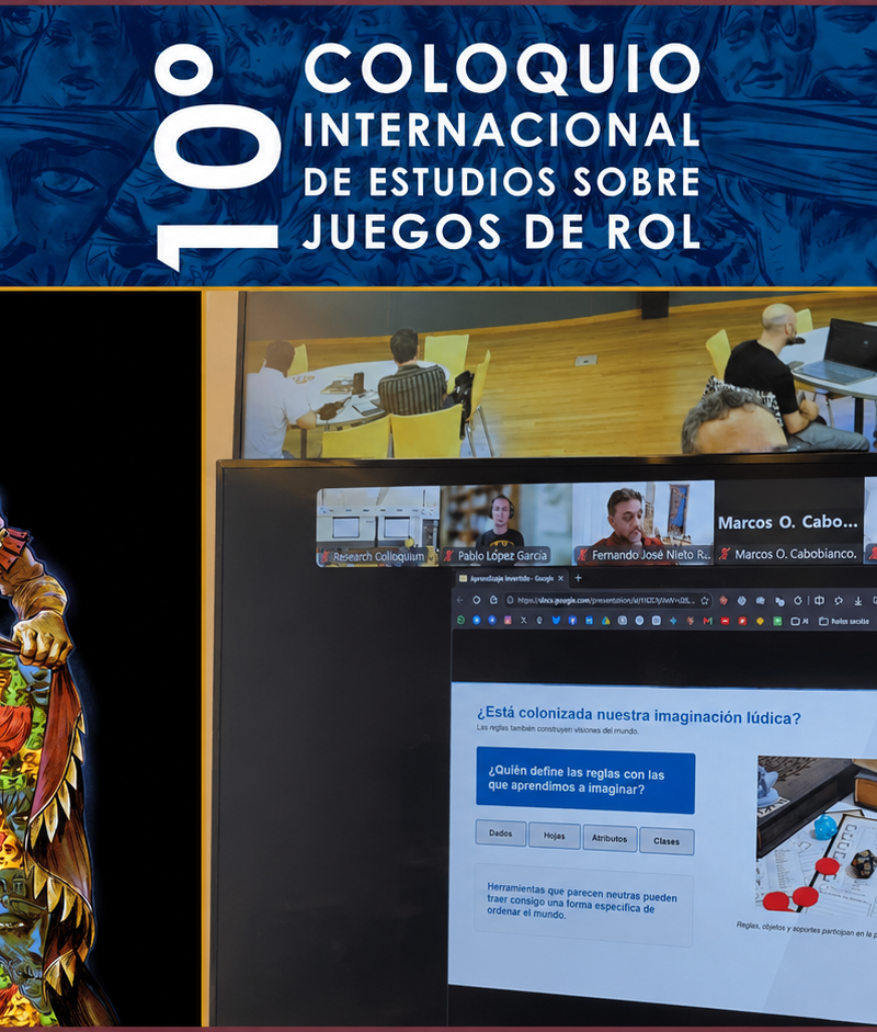 Colagem reúne ilustração e apresentação do 10º Colóquio Internacional de Estudos sobre Jogos de RPG