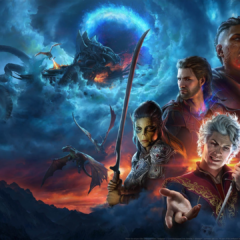 Astarion, Shadowheart, Lae’zel, Gale e Wyll diante de ameaças de Baldur’s Gate 3
