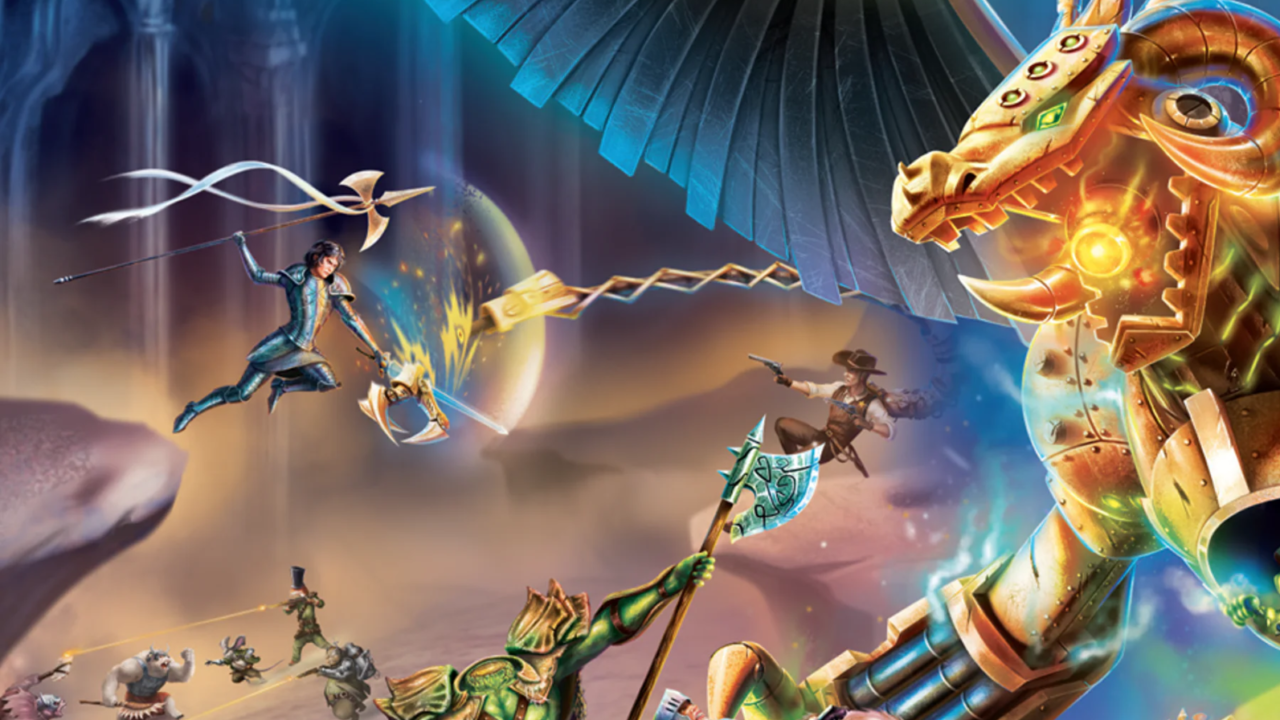 Capa do livro de regras de Heroscape Expeditions com heróis explorando a Citadel