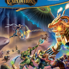 Capa do livro de regras de Heroscape Expeditions com heróis explorando a Citadel