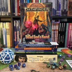 Livros, mapas, dados e miniaturas dos lançamentos de Pathfinder e Starfinder de setembro de 2026