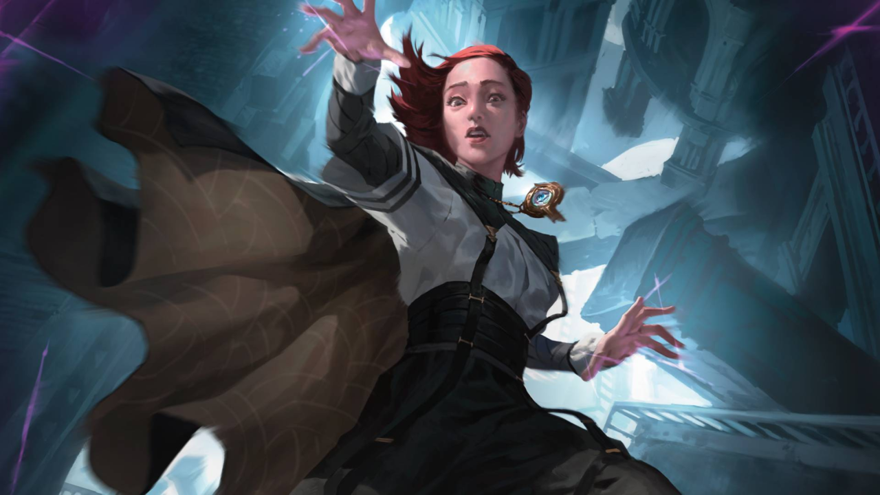 Estudante de cabelos vermelhos usa magia diante de uma realidade fragmentada em Reality Fracture